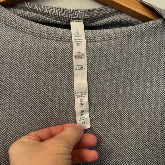 Lululemon Kanto Catch Me Thermal Run Longsleeve Top Heathered Herringbone Size 4 - Picture 3 of 4